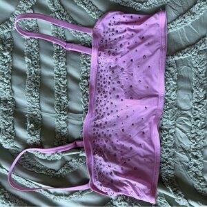SKIMS Pink rhinestone bralette